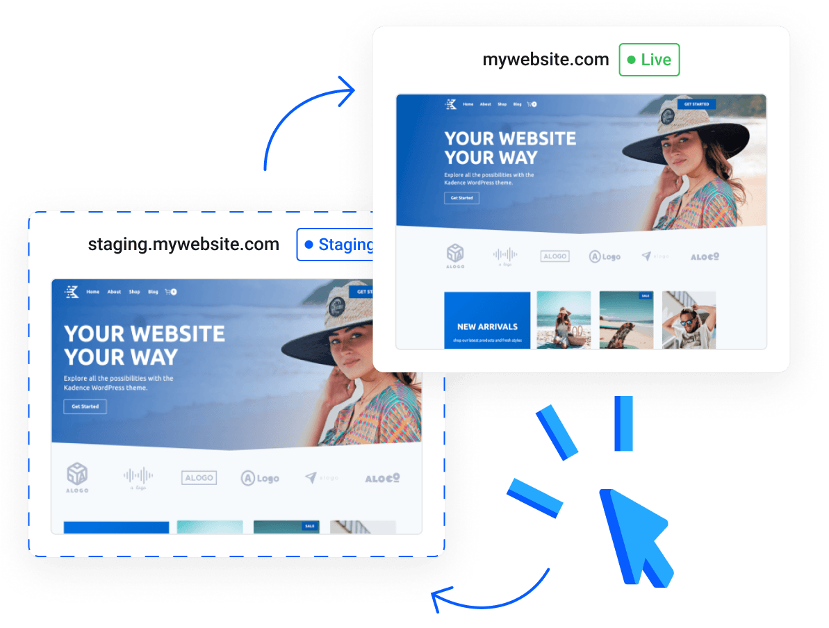 One-click WordPress staging environment